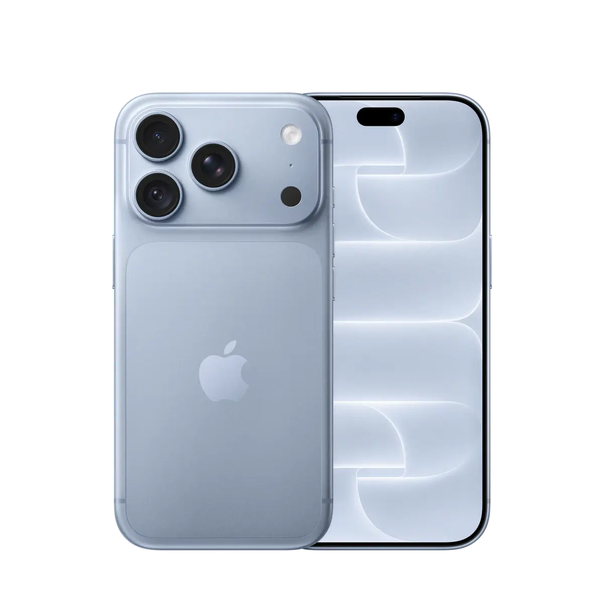 iPhone 18 Pro en Glaciar, por detrás y de frente